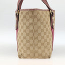 GUCCI GG Canvas Sherry Line Tote Bag Beige Gold 137995 Auth BSZ646-5