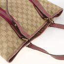 GUCCI GG Canvas Sherry Line Tote Bag Beige Gold 137995 Auth BSZ646-6