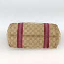 GUCCI GG Canvas Sherry Line Tote Bag Beige Gold 137995 Auth BSZ646-9