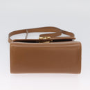 Salvatore Ferragamo Gancini Shoulder Bag Leather Beige Gold Auth BSZ647-10