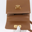 Salvatore Ferragamo Gancini Shoulder Bag Leather Beige Gold Auth BSZ647-16