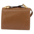 Salvatore Ferragamo Gancini Shoulder Bag Leather Beige Gold Auth BSZ647-3