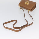 Salvatore Ferragamo Gancini Shoulder Bag Leather Beige Gold Auth BSZ647-8