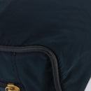 CELINE Circle Hand Bag Nylon Navy Gold Auth BSZ650-12