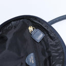 CELINE Circle Hand Bag Nylon Navy Gold Auth BSZ650-20