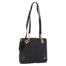 BALLY Shoulder Bag Leather Black Gold Auth BSZ651-1