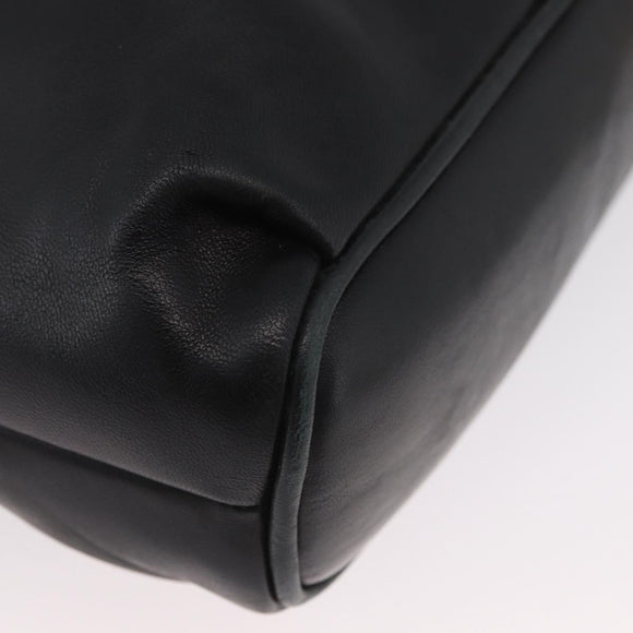 BALLY Shoulder Bag Leather Black Gold Auth BSZ651