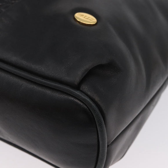BALLY Shoulder Bag Leather Black Gold Auth BSZ651