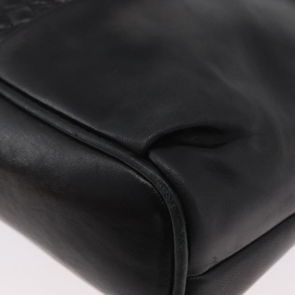 BALLY Shoulder Bag Leather Black Gold Auth BSZ651