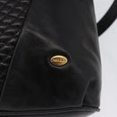 BALLY Shoulder Bag Leather Black Gold Auth BSZ651-14