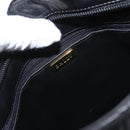 BALLY Shoulder Bag Leather Black Gold Auth BSZ651-16