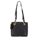BALLY Shoulder Bag Leather Black Gold Auth BSZ651-2