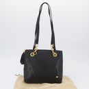 BALLY Shoulder Bag Leather Black Gold Auth BSZ651-24