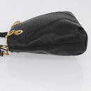 BALLY Shoulder Bag Leather Black Gold Auth BSZ651-5