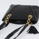 BALLY Shoulder Bag Leather Black Gold Auth BSZ651-6