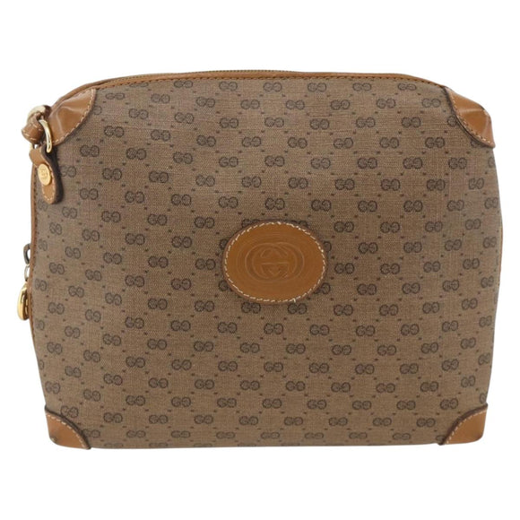 GUCCI Micro GG Supreme Shoulder Bag PVC Beige Gold 007 115 0093 Auth BSZ654