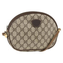 GUCCI GG Supreme Shoulder Bag PVC Beige Gold Auth BSZ655-1