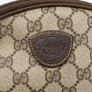 GUCCI GG Supreme Shoulder Bag PVC Beige Gold Auth BSZ655-15