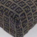 FENDI Zucchino Canvas Hand Bag Navy Silver Auth BSZ657-13