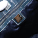 FENDI Zucchino Canvas Hand Bag Navy Silver Auth BSZ657-15