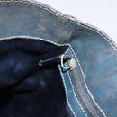 FENDI Zucchino Canvas Hand Bag Navy Silver Auth BSZ657-20