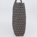FENDI Zucchino Canvas Hand Bag Navy Silver Auth BSZ657-4