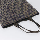 FENDI Zucchino Canvas Hand Bag Navy Silver Auth BSZ657-6