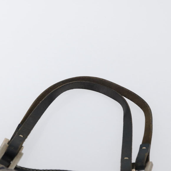 FENDI Zucchino Canvas Hand Bag Navy Silver Auth BSZ657
