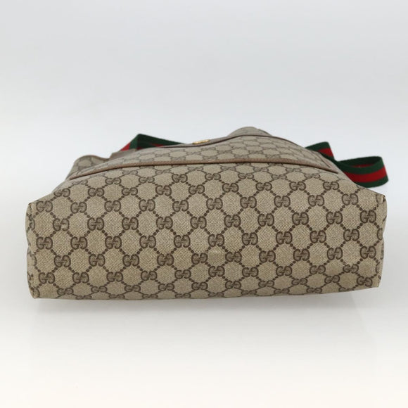 GUCCI GG Supreme Web Sherry Line Tote Bag PVC Beige Red 39 02 003 Auth BSZ658