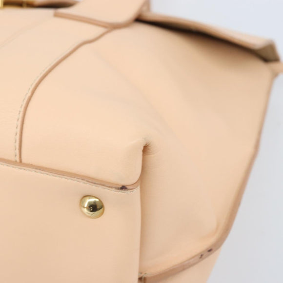 Salvatore Ferragamo Gancini Hand Bag Leather Pink Gold Auth BSZ659