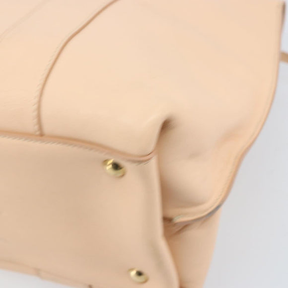 Salvatore Ferragamo Gancini Hand Bag Leather Pink Gold Auth BSZ659