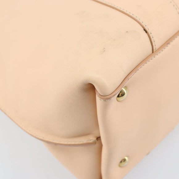Salvatore Ferragamo Gancini Hand Bag Leather Pink Gold Auth BSZ659