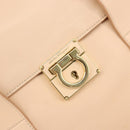 Salvatore Ferragamo Gancini Hand Bag Leather Pink Gold Auth BSZ659-18