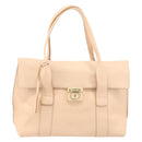 Salvatore Ferragamo Gancini Hand Bag Leather Pink Gold Auth BSZ659-13
