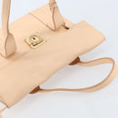 Salvatore Ferragamo Gancini Hand Bag Leather Pink Gold Auth BSZ659-6
