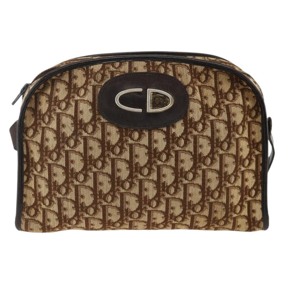 Christian Dior Trotter Canvas Shoulder Bag Beige Auth BSZ660