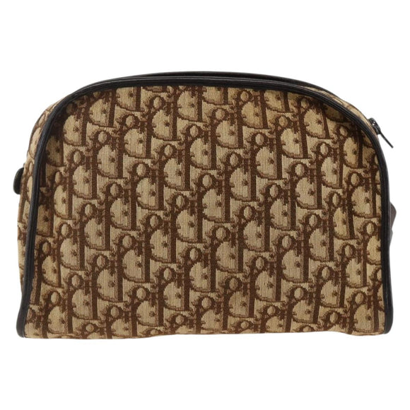 Christian Dior Trotter Canvas Shoulder Bag Beige Auth BSZ660