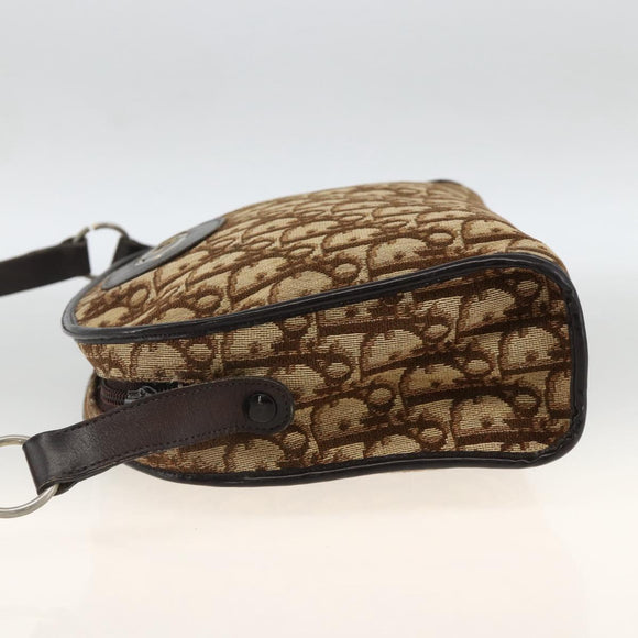 Christian Dior Trotter Canvas Shoulder Bag Beige Auth BSZ660