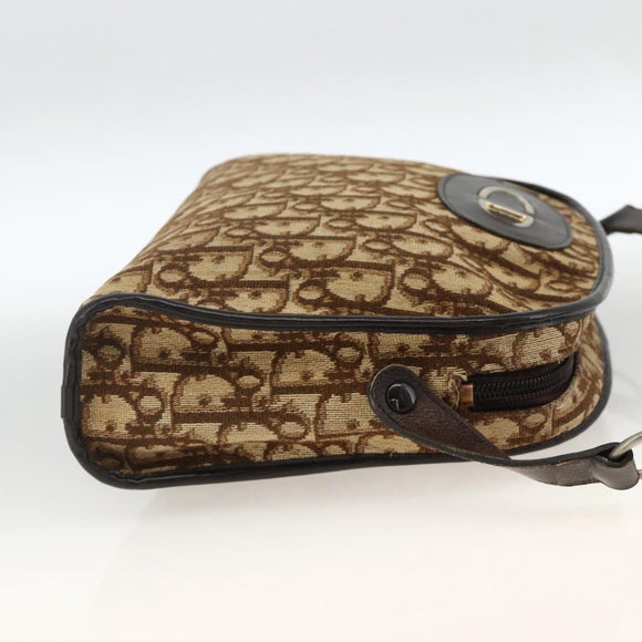Christian Dior Trotter Canvas Shoulder Bag Beige Auth BSZ660