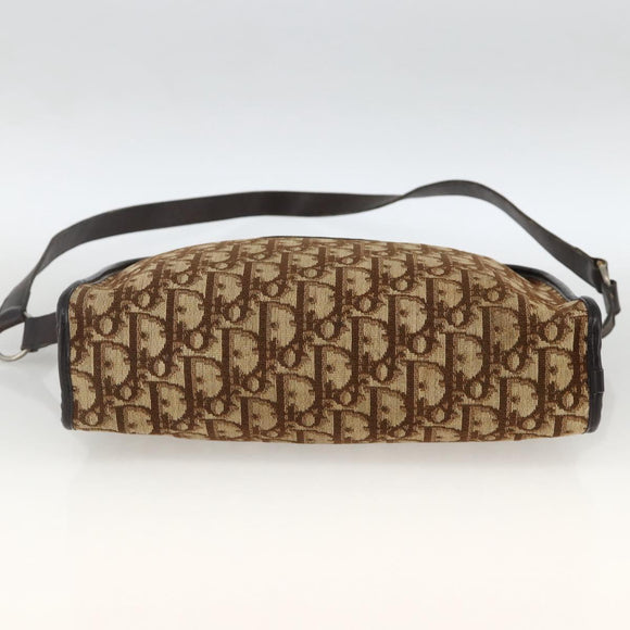 Christian Dior Trotter Canvas Shoulder Bag Beige Auth BSZ660