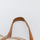 PRADA Tote Bag Canvas Leather Beige Silver Auth BSZ661-10