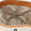 PRADA Tote Bag Canvas Leather Beige Silver Auth BSZ661-19