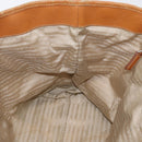 PRADA Tote Bag Canvas Leather Beige Silver Auth BSZ661-20