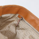 PRADA Tote Bag Canvas Leather Beige Silver Auth BSZ661-21