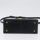 Salvatore Ferragamo Gancini Hand Bag Leather 2way Navy Gold Auth LNZ105-5