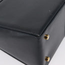 Salvatore Ferragamo Gancini Hand Bag Leather 2way Navy Gold Auth LNZ105-16