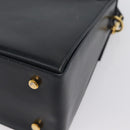Salvatore Ferragamo Gancini Hand Bag Leather 2way Navy Gold Auth LNZ105-17