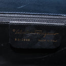 Salvatore Ferragamo Gancini Hand Bag Leather 2way Navy Gold Auth LNZ105-12