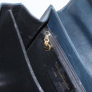 Salvatore Ferragamo Gancini Hand Bag Leather 2way Navy Gold Auth LNZ105-23