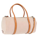 PRADA Hand Bag Canvas 2way Beige Silver Auth BSZ665A-1